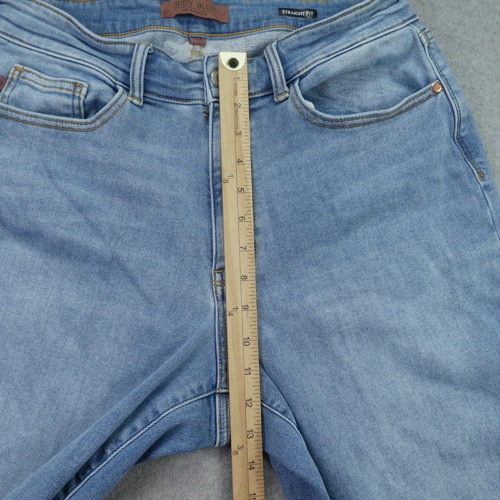 Judy Blue Jeans Womens 14W Light Wash Straight Fit Raw Hem Denim High Rise - Picture 8 of 14